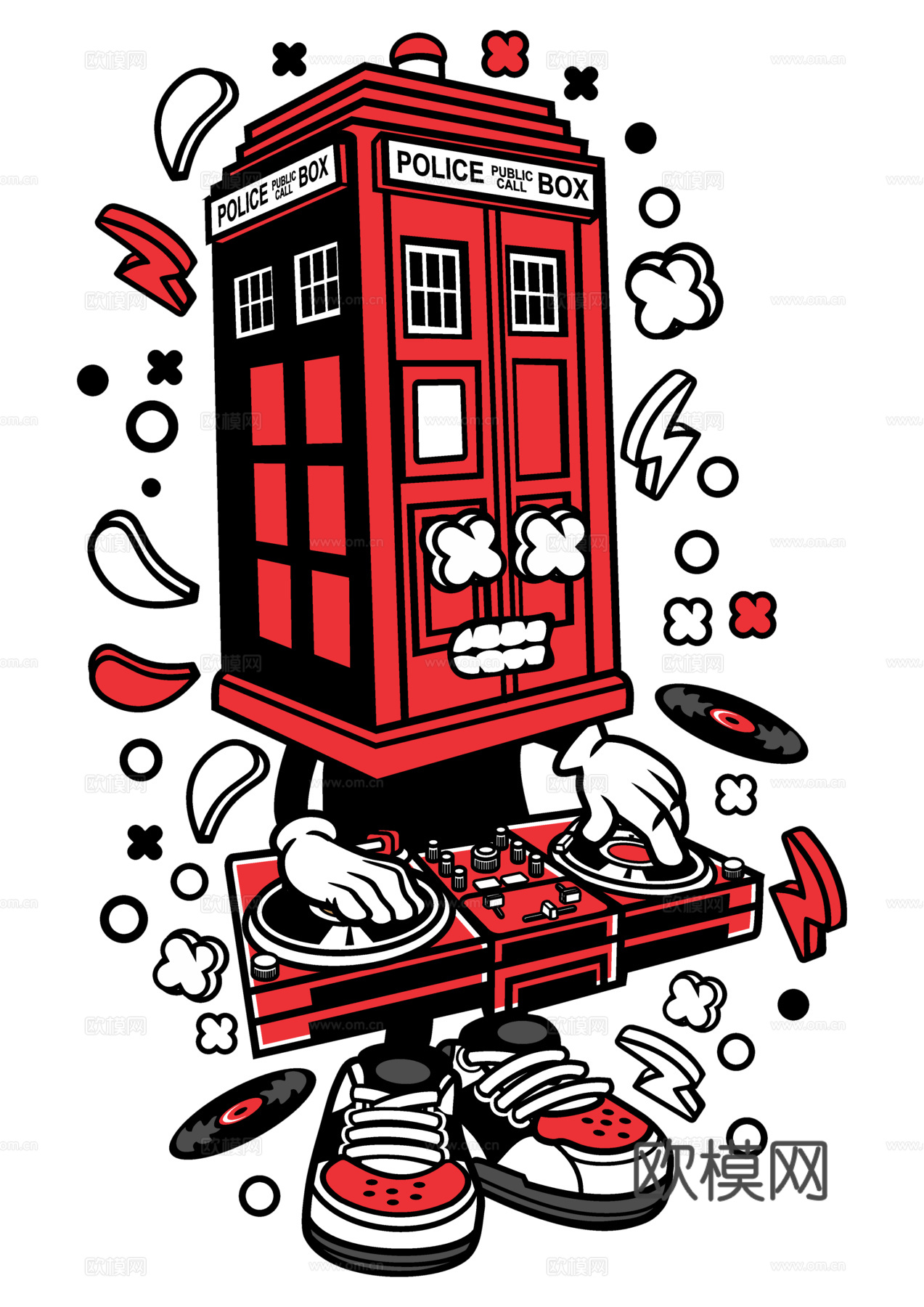 创意卡通潮流涂鸦插画印花133