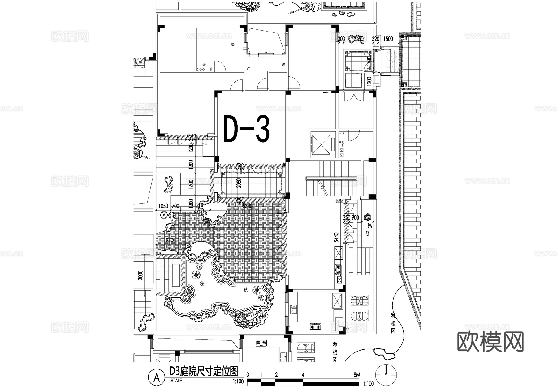 新中式别墅庭院景观平面图CAD施工图cad施工图