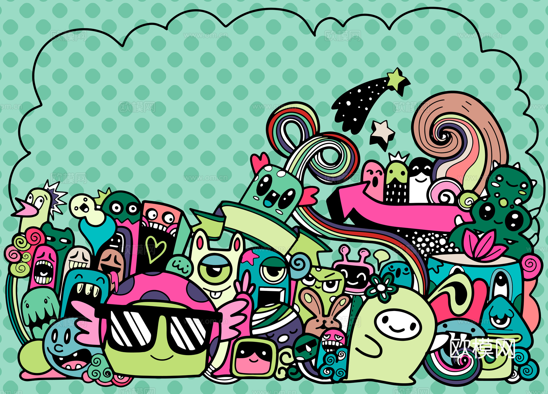 创意可爱卡通涂鸦插画112下载