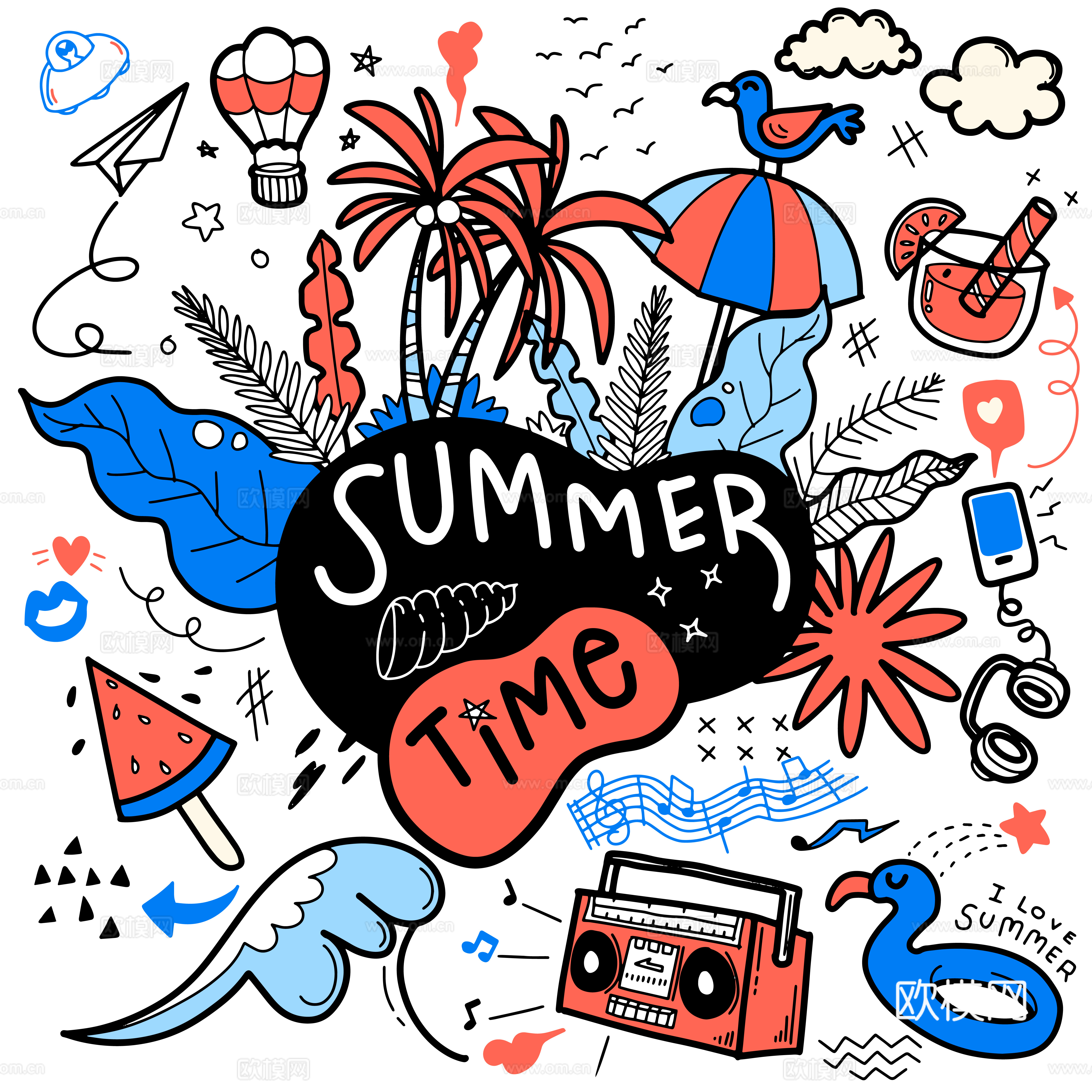 创意可爱卡通涂鸦插画137