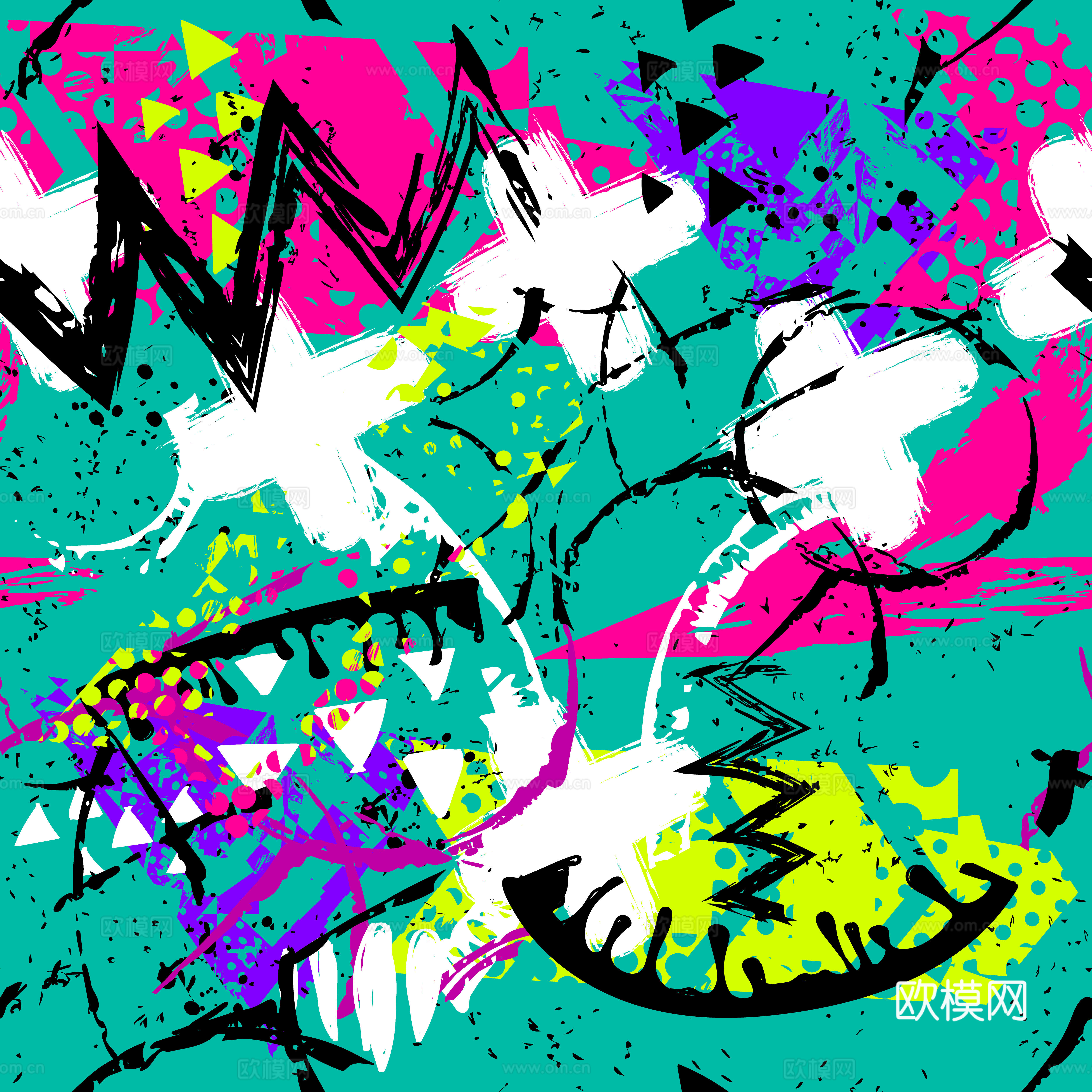 创意动感涂鸦插画123