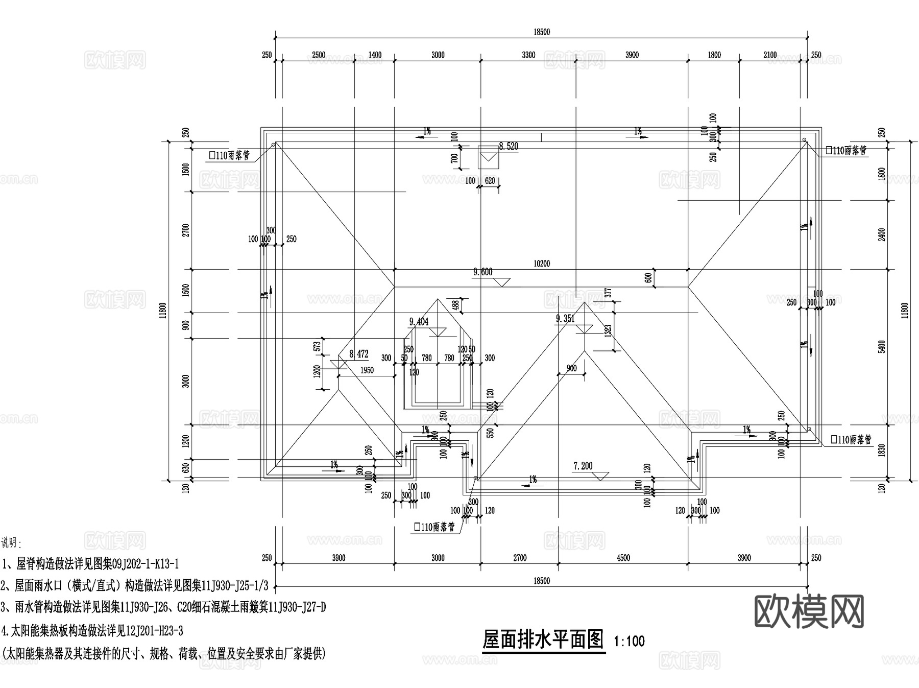 新中式二层独栋别墅农村乡村自建房建筑CAD施工图cad施工图