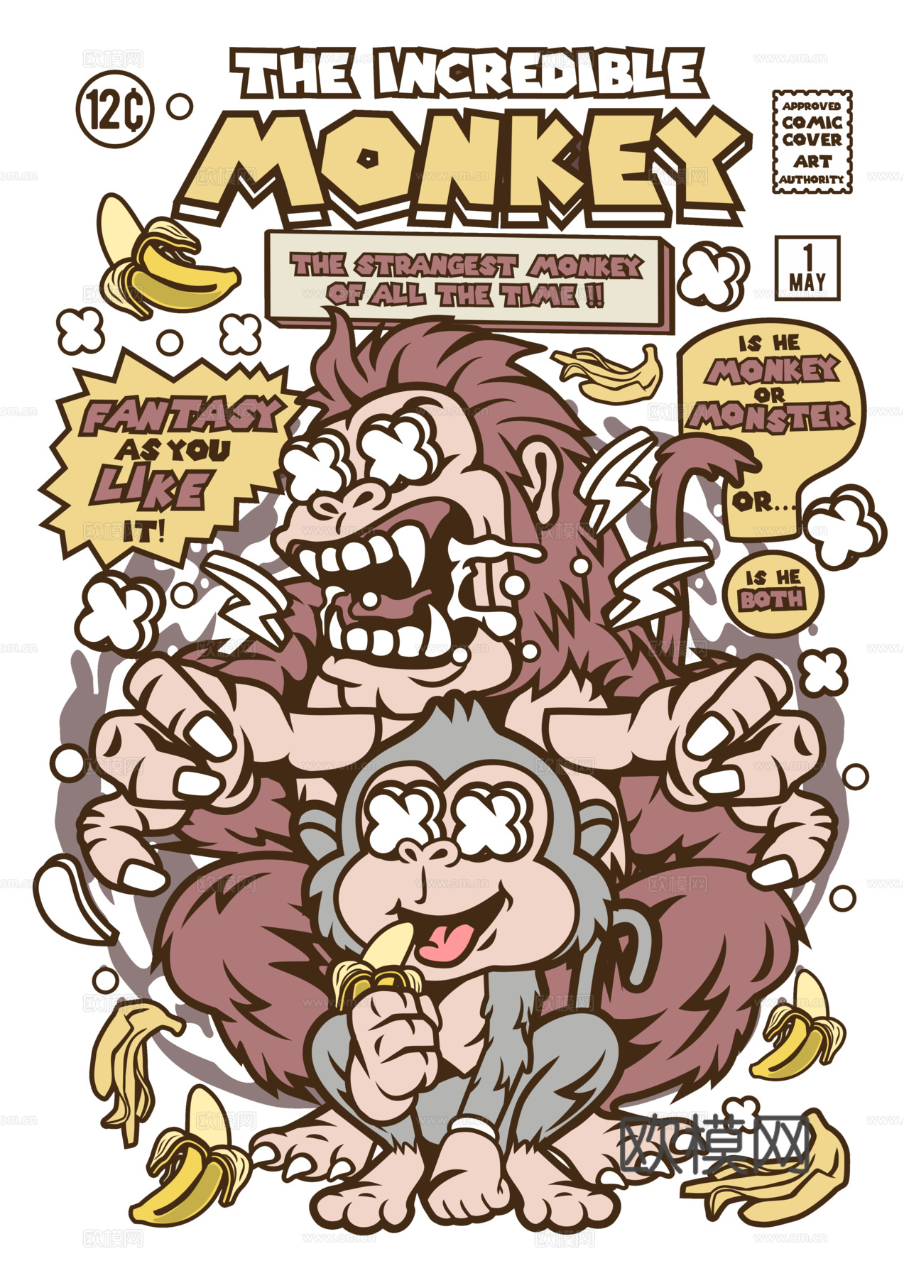 创意卡通潮流涂鸦插画印花94