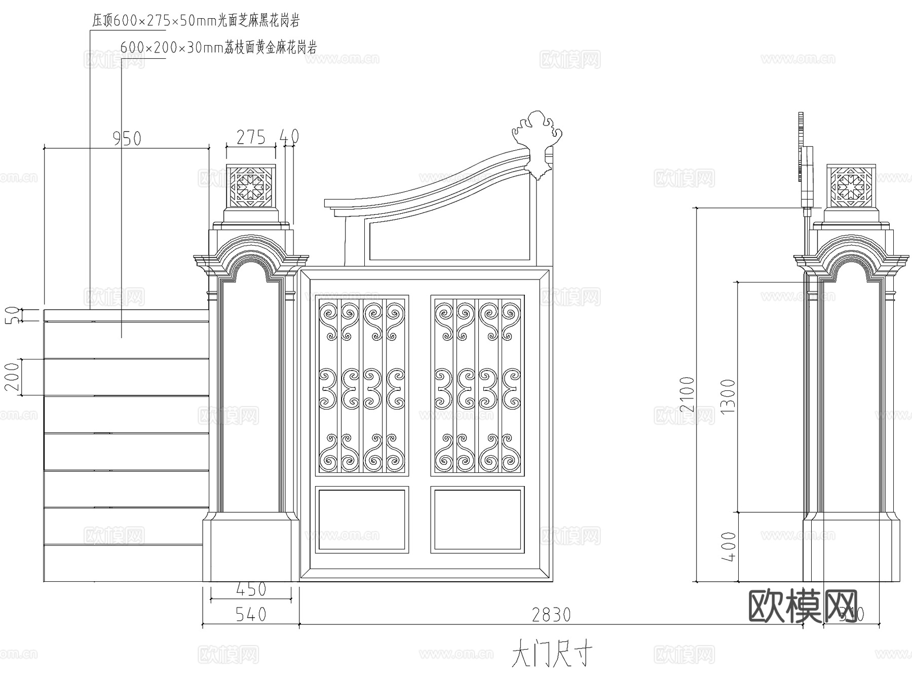 欧式别墅花园私家庭院景观CAD施工图cad施工图