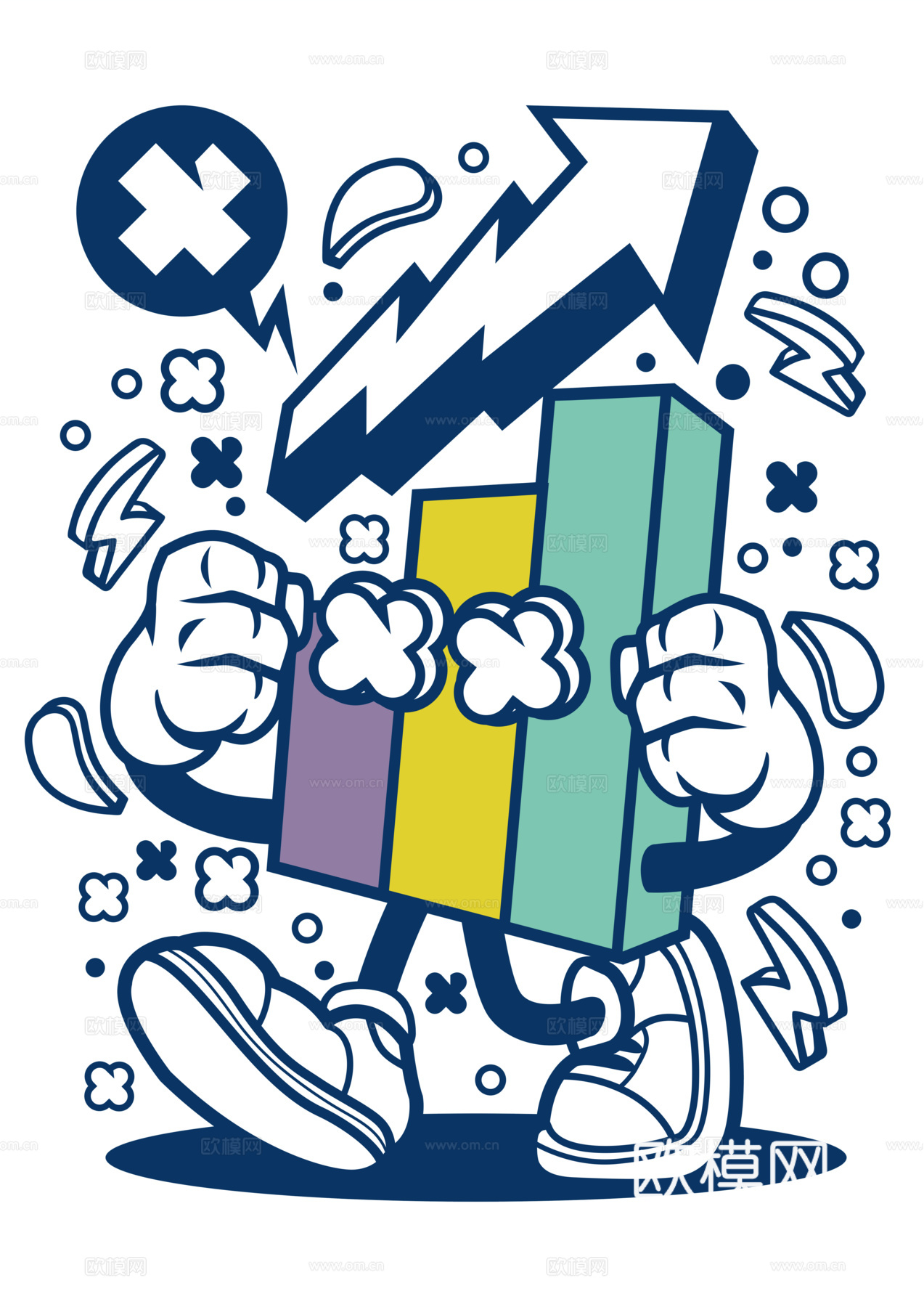 创意卡通潮流涂鸦插画印花38