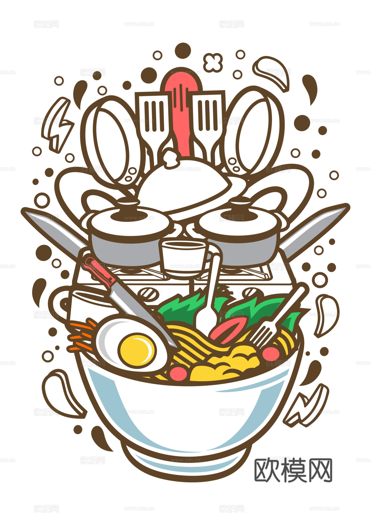 创意卡通潮流涂鸦插画印花50