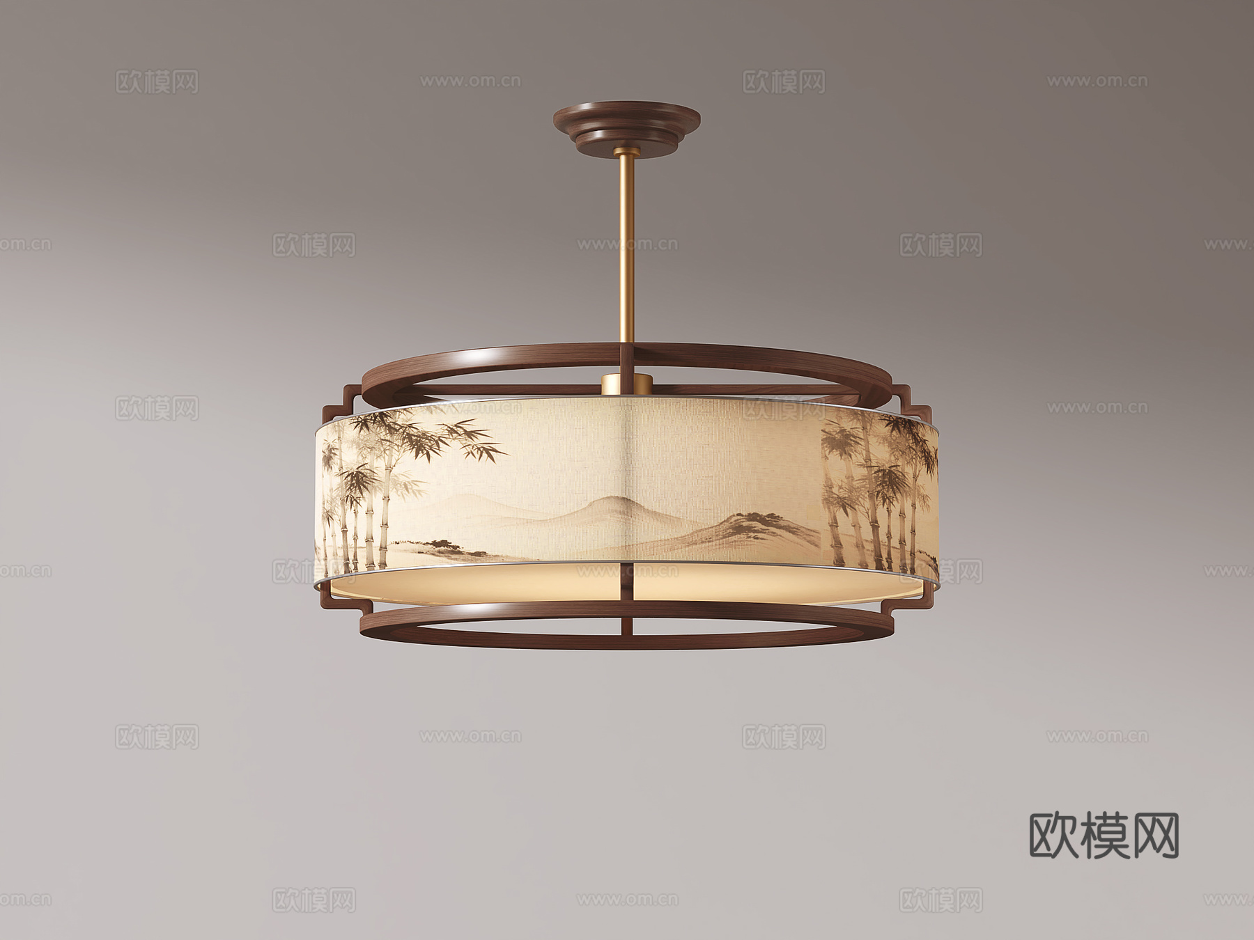 新中式吊灯su模型