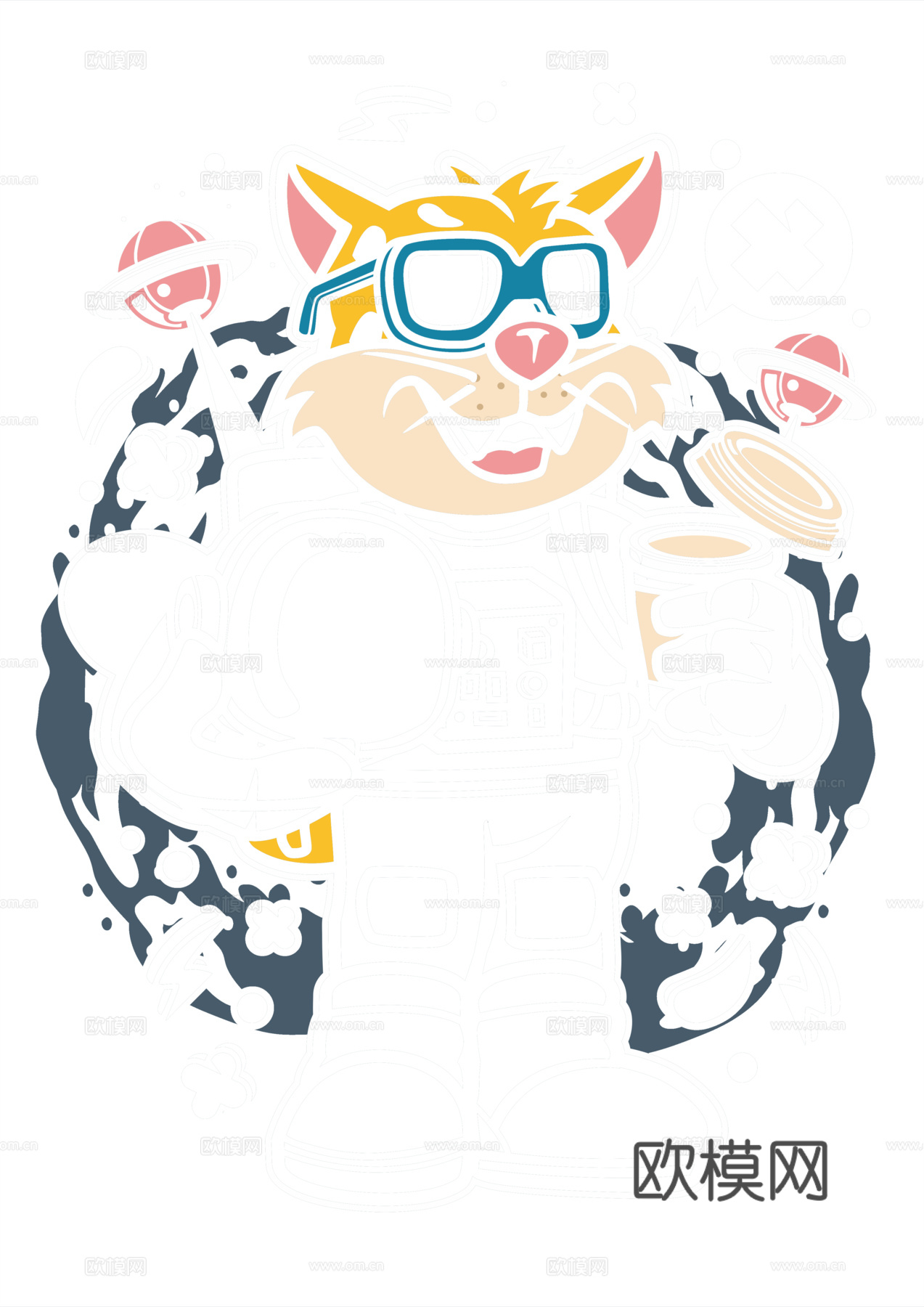 创意卡通潮流涂鸦插画印花101