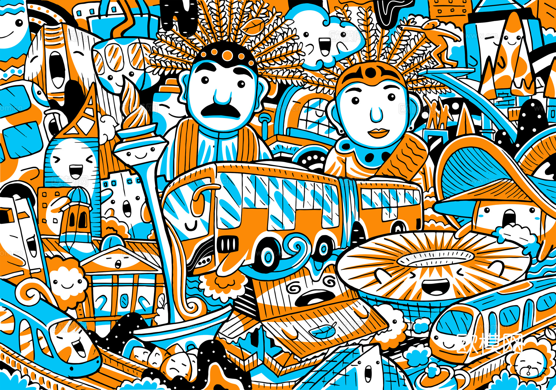 创意可爱卡通涂鸦插画147下载