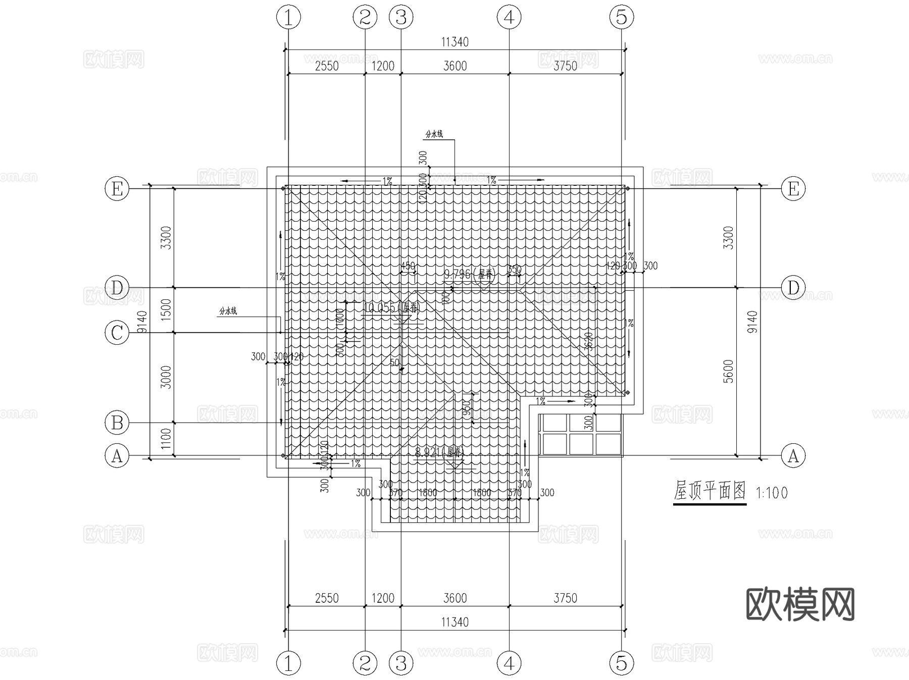 简欧乡村二层独栋别墅自建房建筑CAD施工图cad施工图