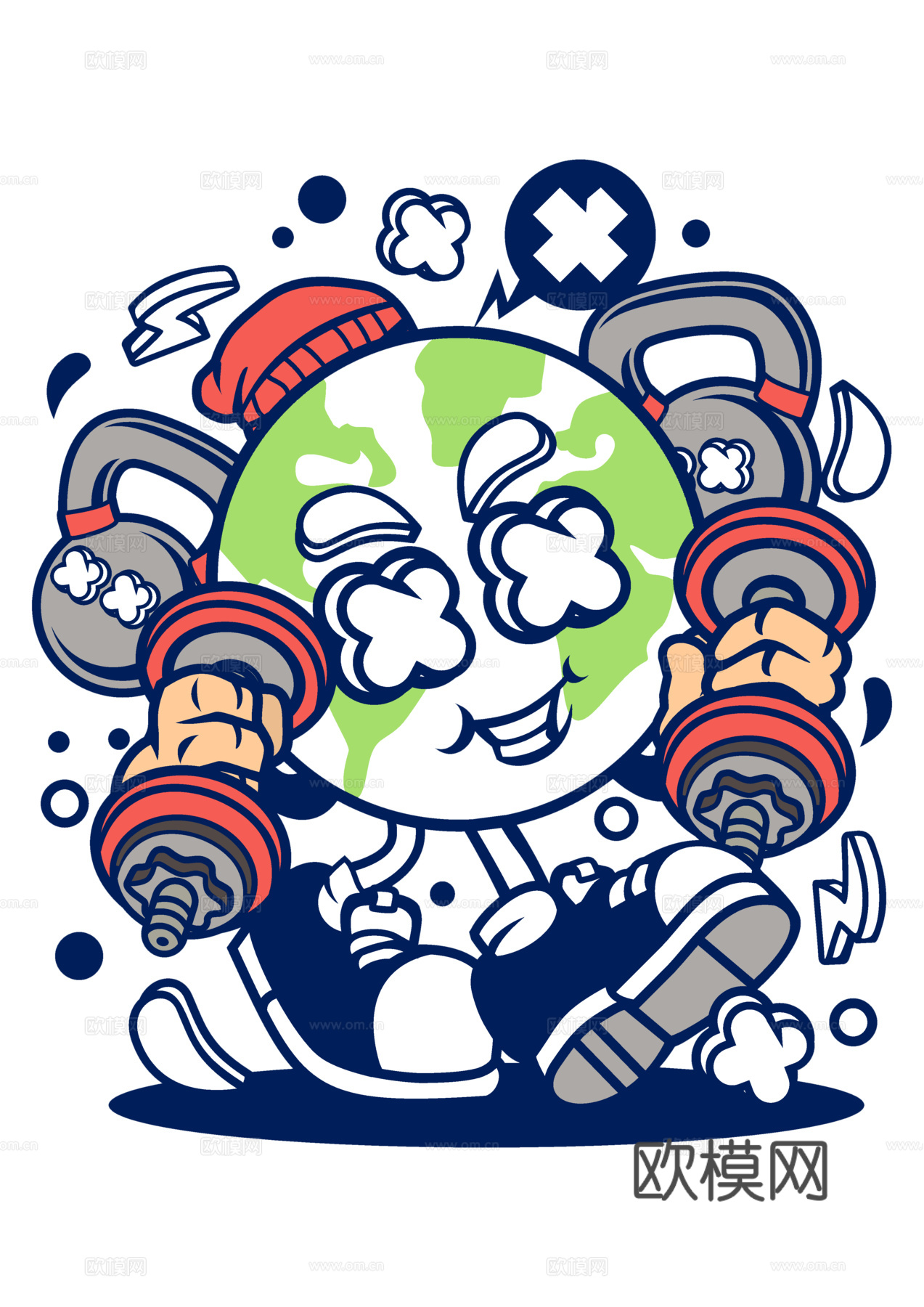 创意卡通潮流涂鸦插画印花224