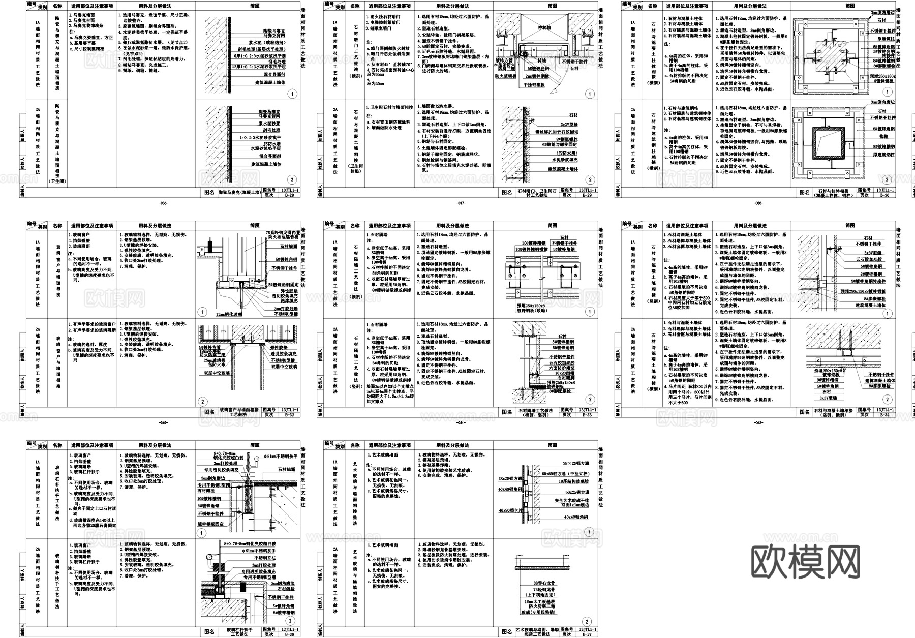 室内装饰工程通用节点详图CAD图集cad施工图
