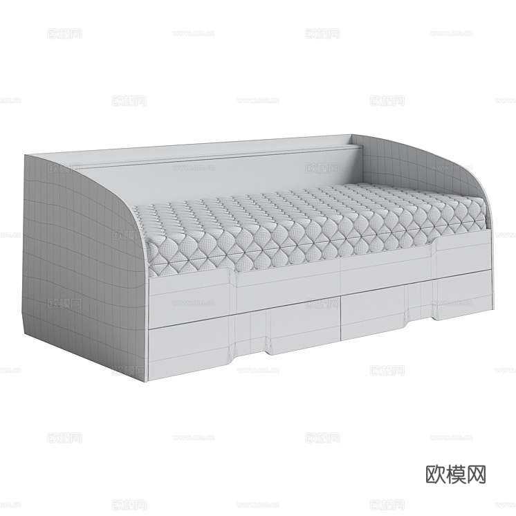 Raiton 原木风婴儿床3d模型下载（渲染图2）