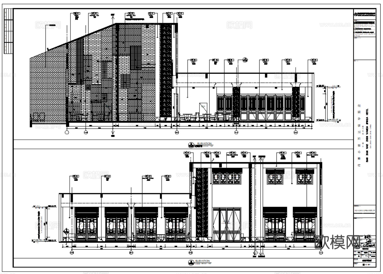 新中式万达锦华温泉度假酒店施工图cad施工图