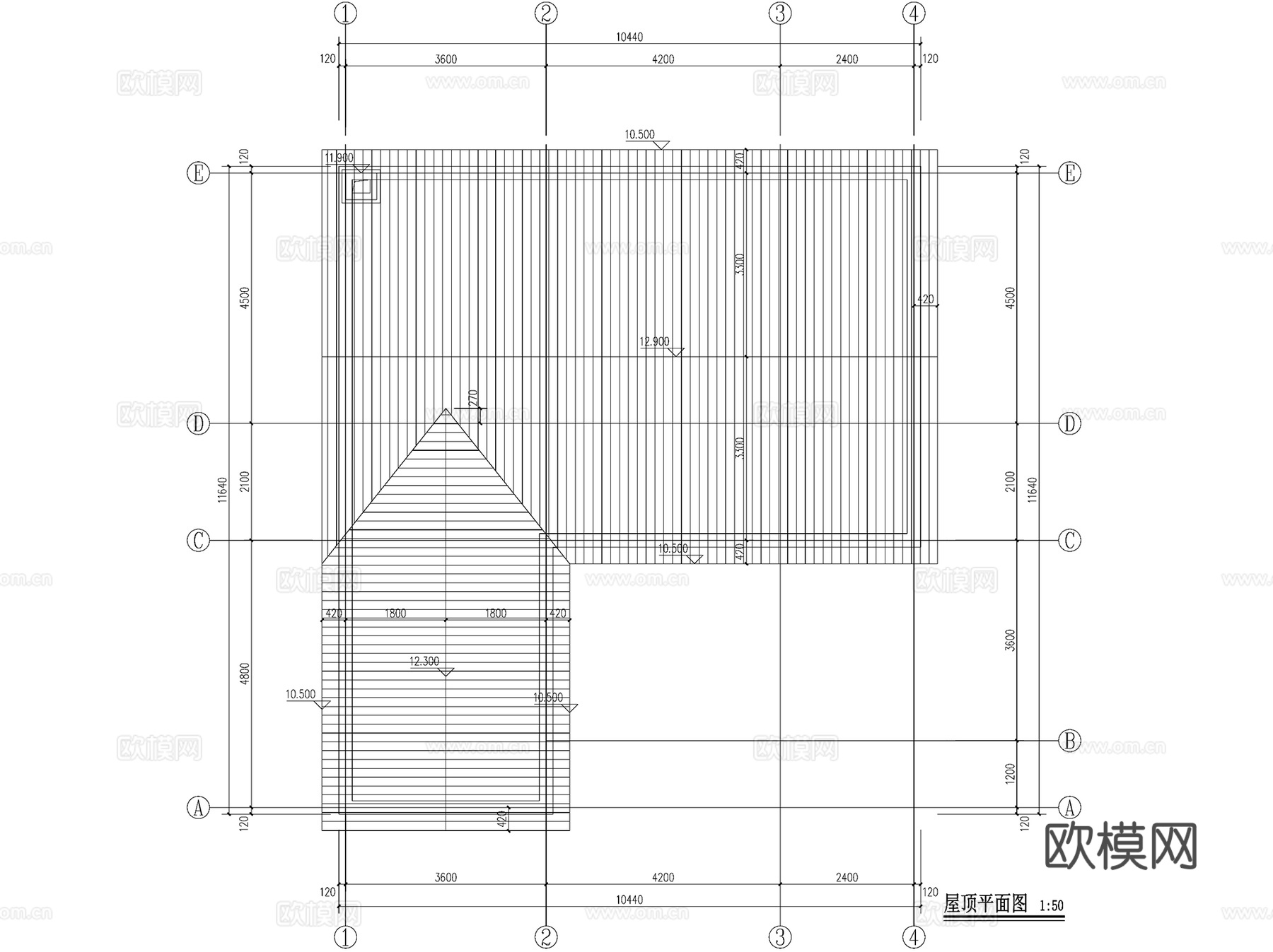 新中式三层独栋别墅乡村农村自建房住宅建筑CAD施工图cad施工图