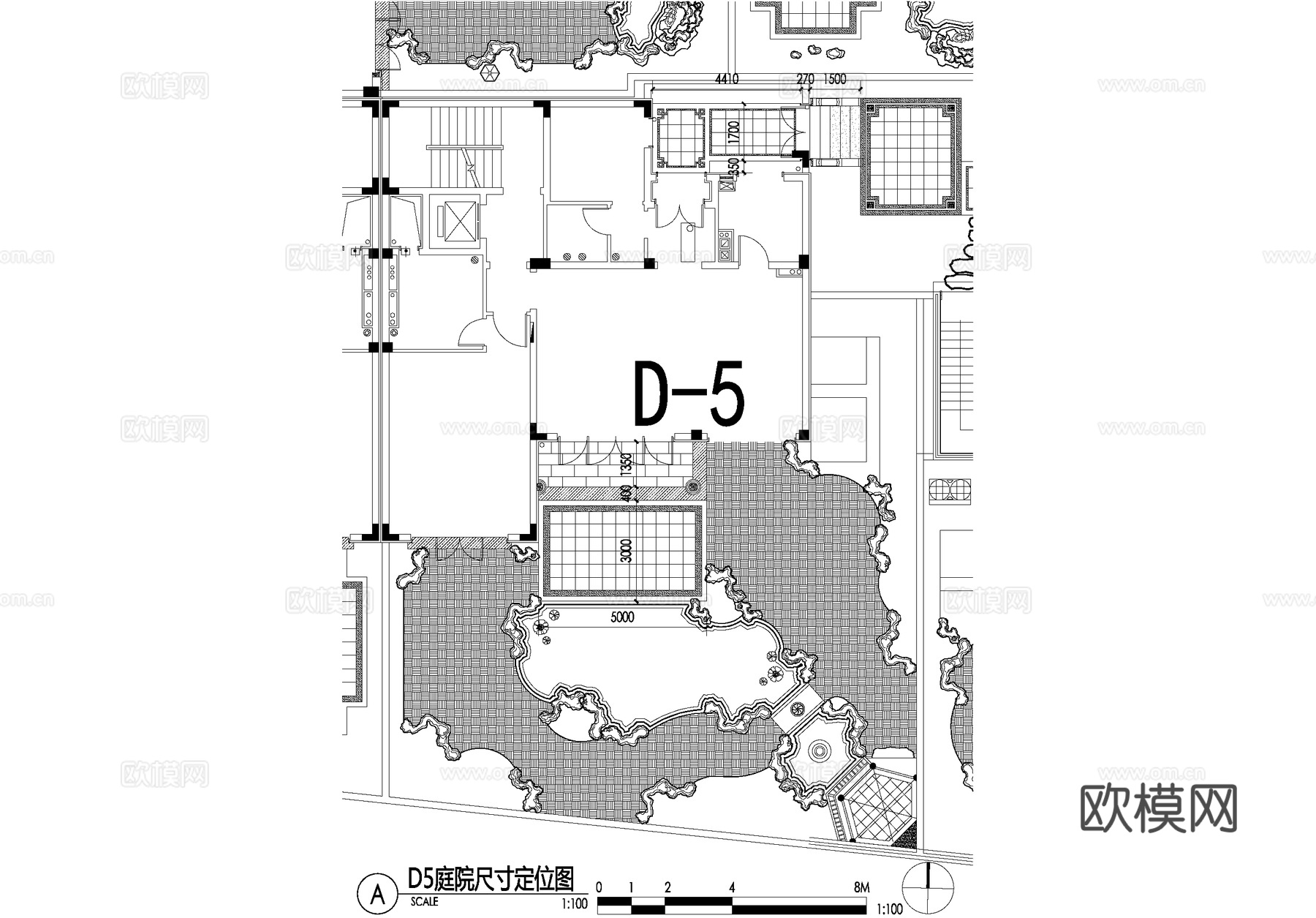 新中式别墅庭院景观平面图CAD施工图cad施工图