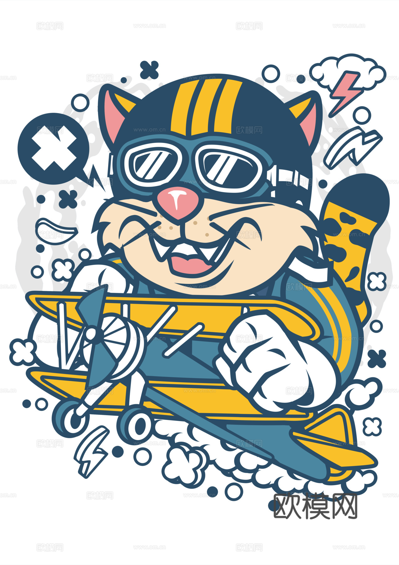 创意卡通潮流涂鸦插画印花105