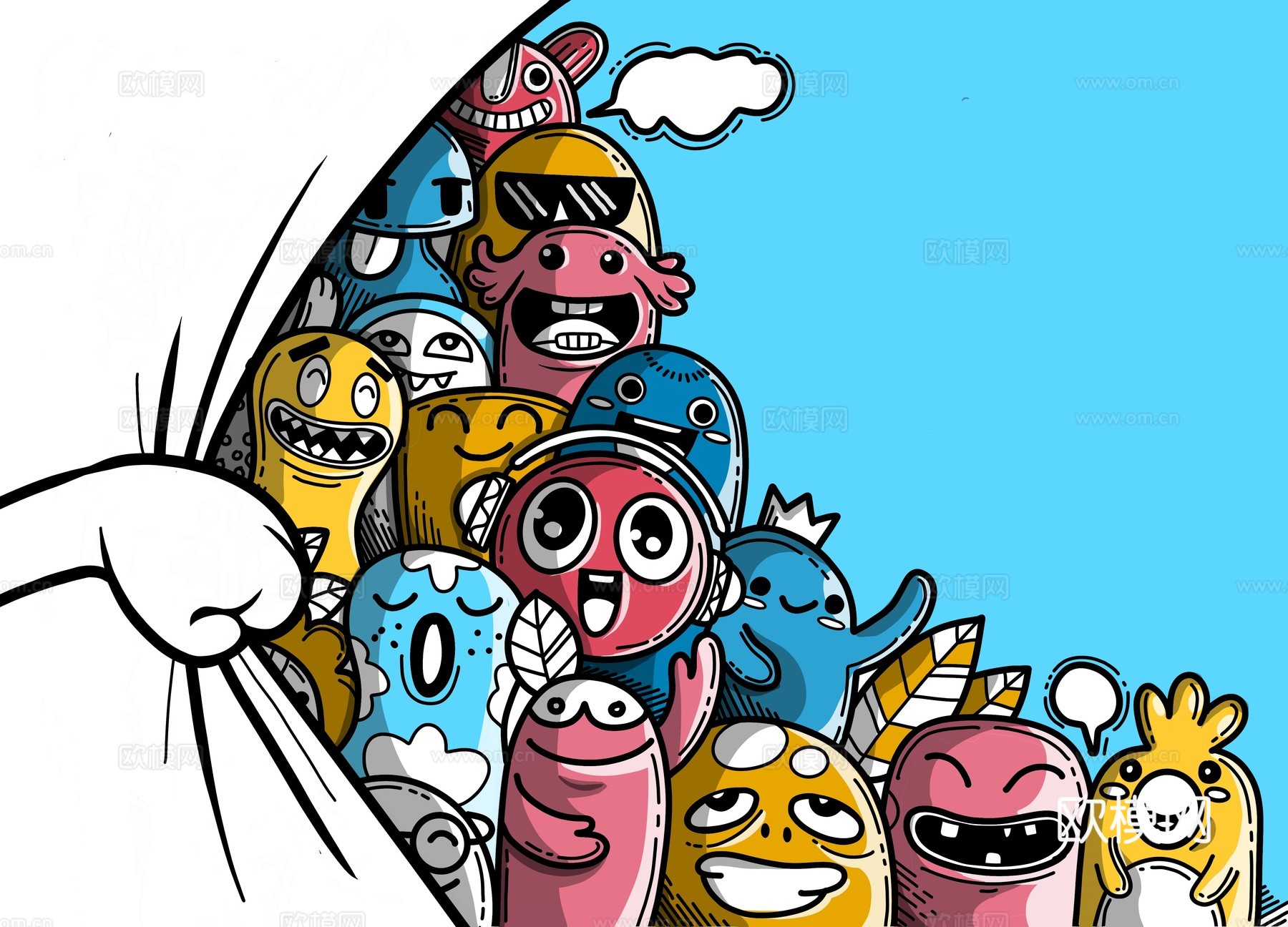 创意可爱卡通涂鸦插画166下载