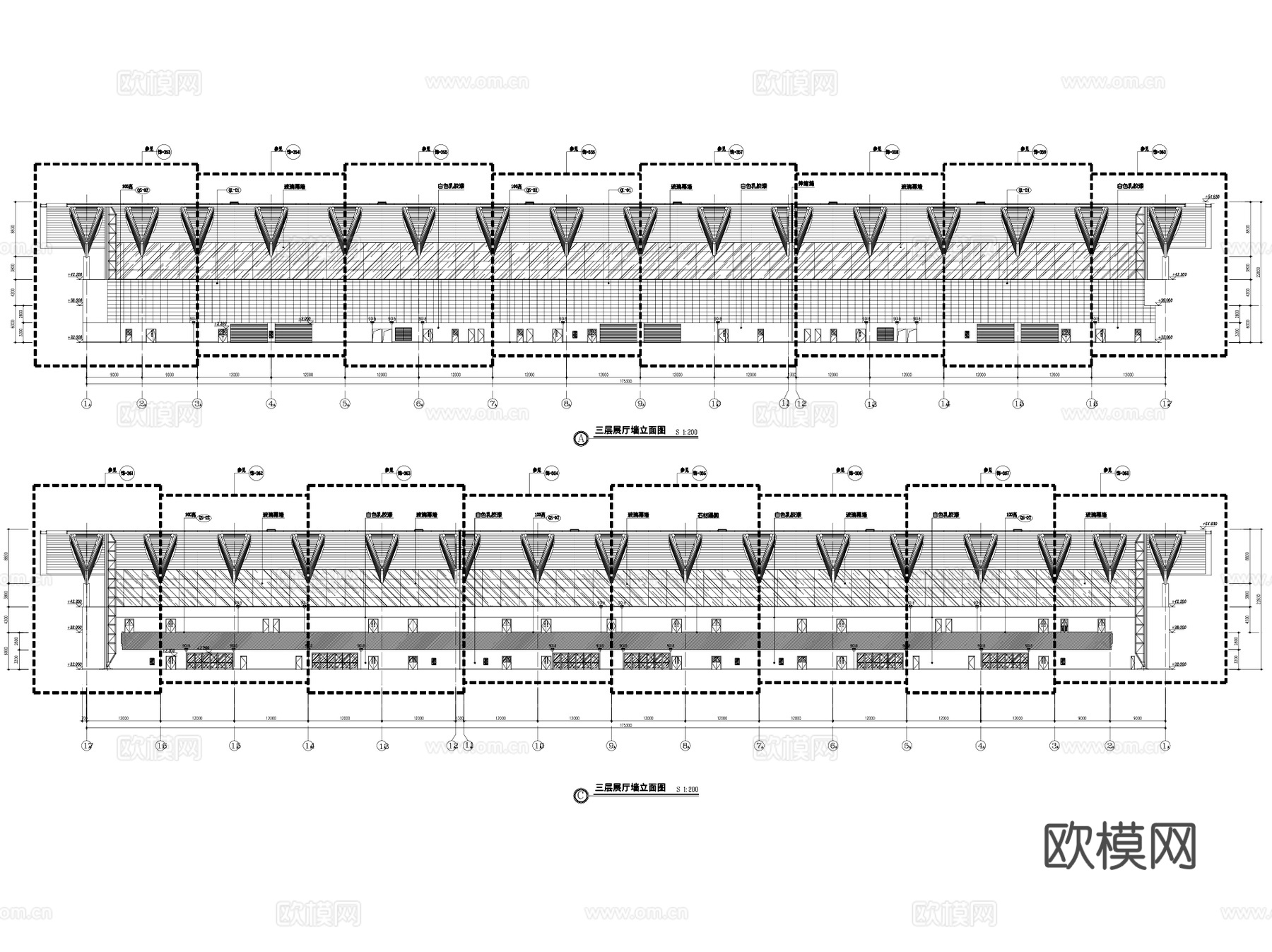 大连国际会议展览中心展馆室内装饰CAD施工图整套cad施工图