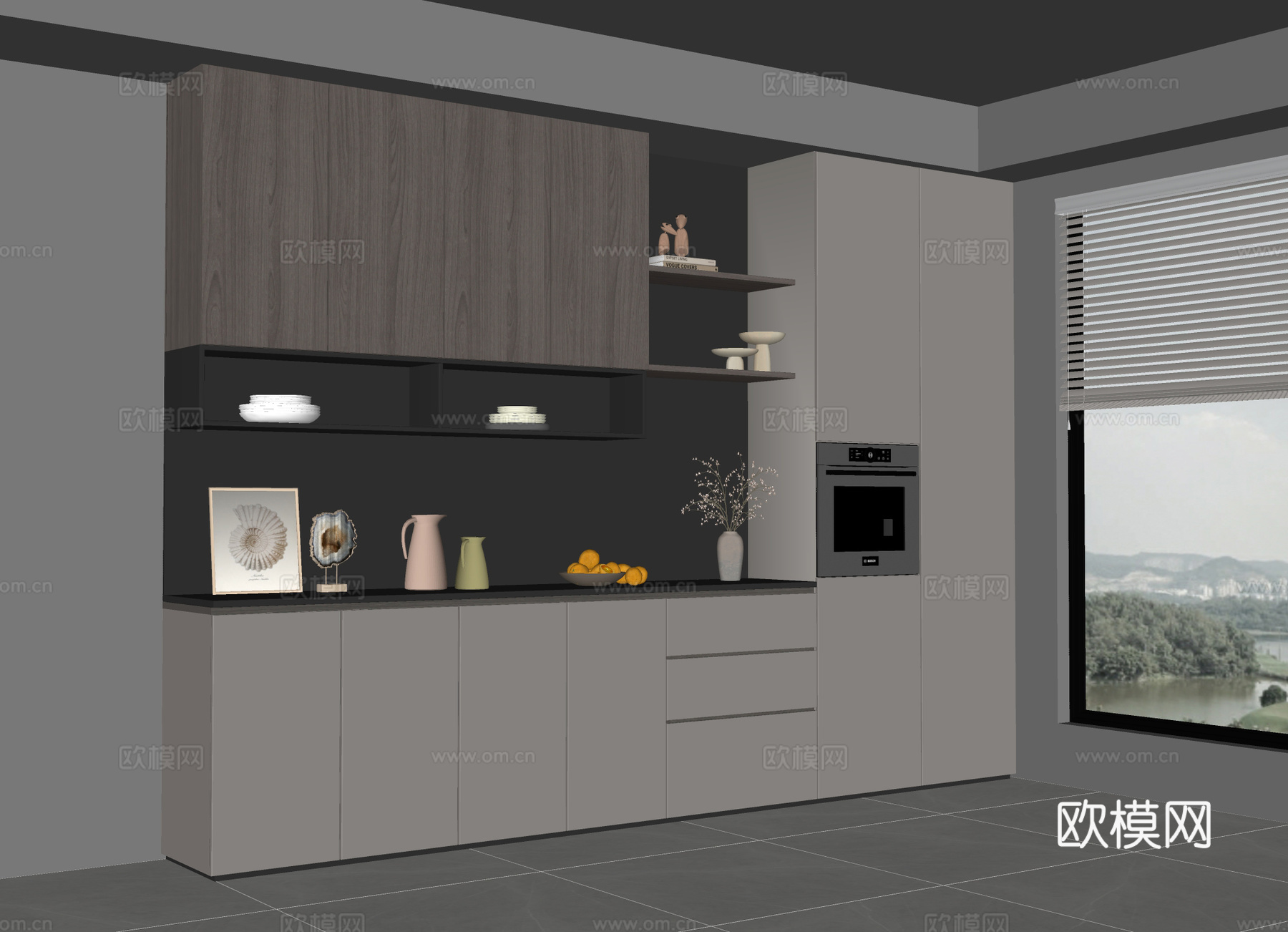 现代餐边柜su模型