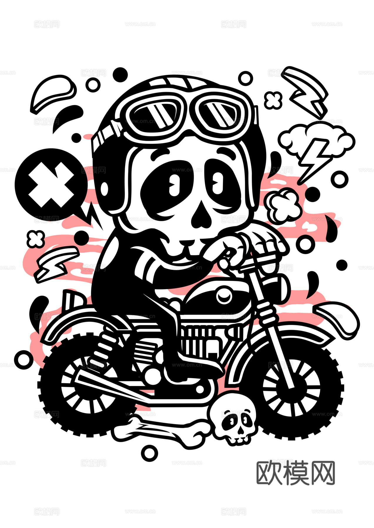 创意卡通潮流涂鸦插画印花181