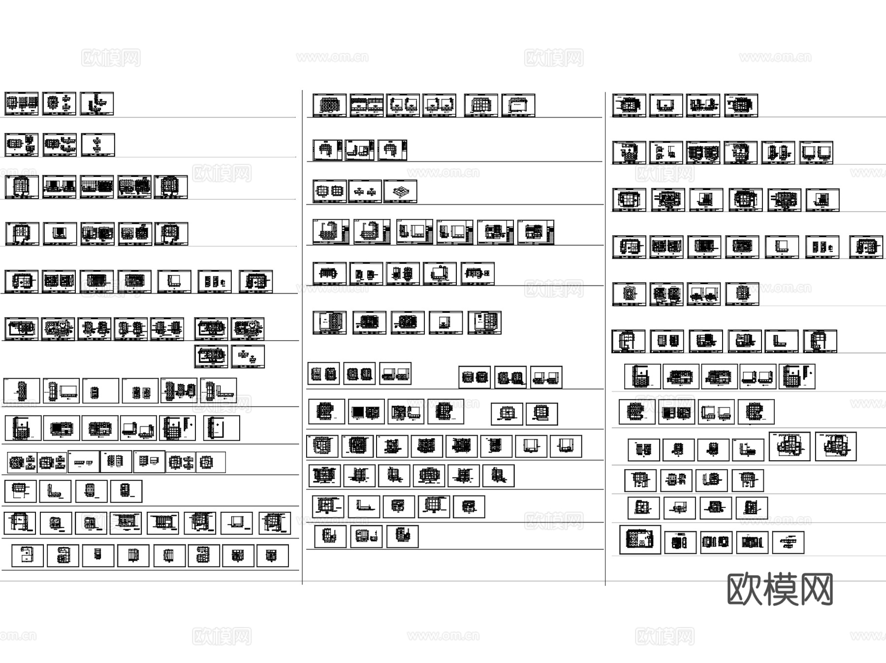 榻榻米式柜子室内家具节点大样CAD施工详图集 6套cad施工图