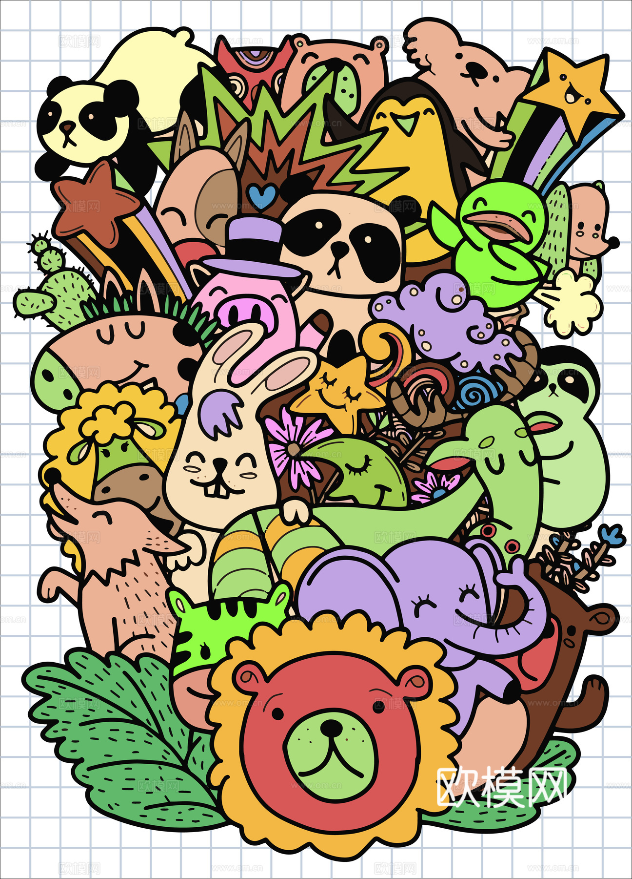 创意可爱卡通涂鸦插画136