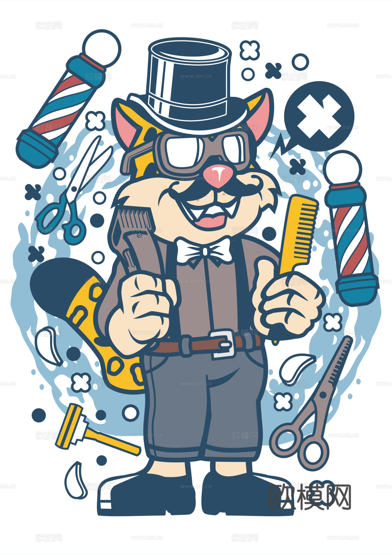 创意卡通潮流涂鸦插画印花81