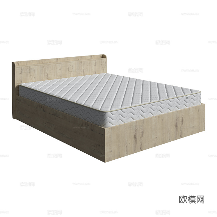 Raiton 双人床 床垫3d模型下载（渲染图1）
