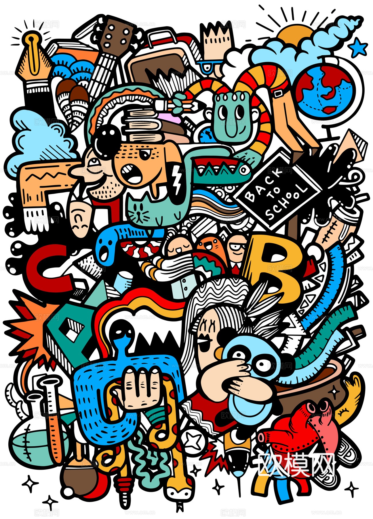 创意可爱卡通涂鸦插画114