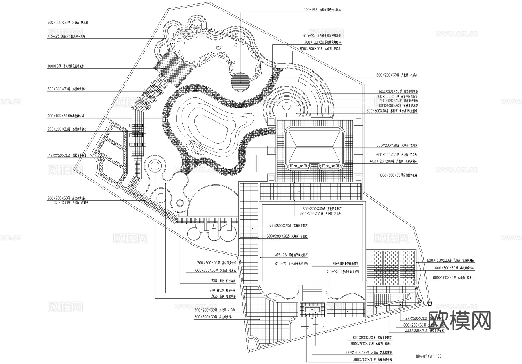 别墅花园私家庭院景观平面图集CAD施工图cad施工图