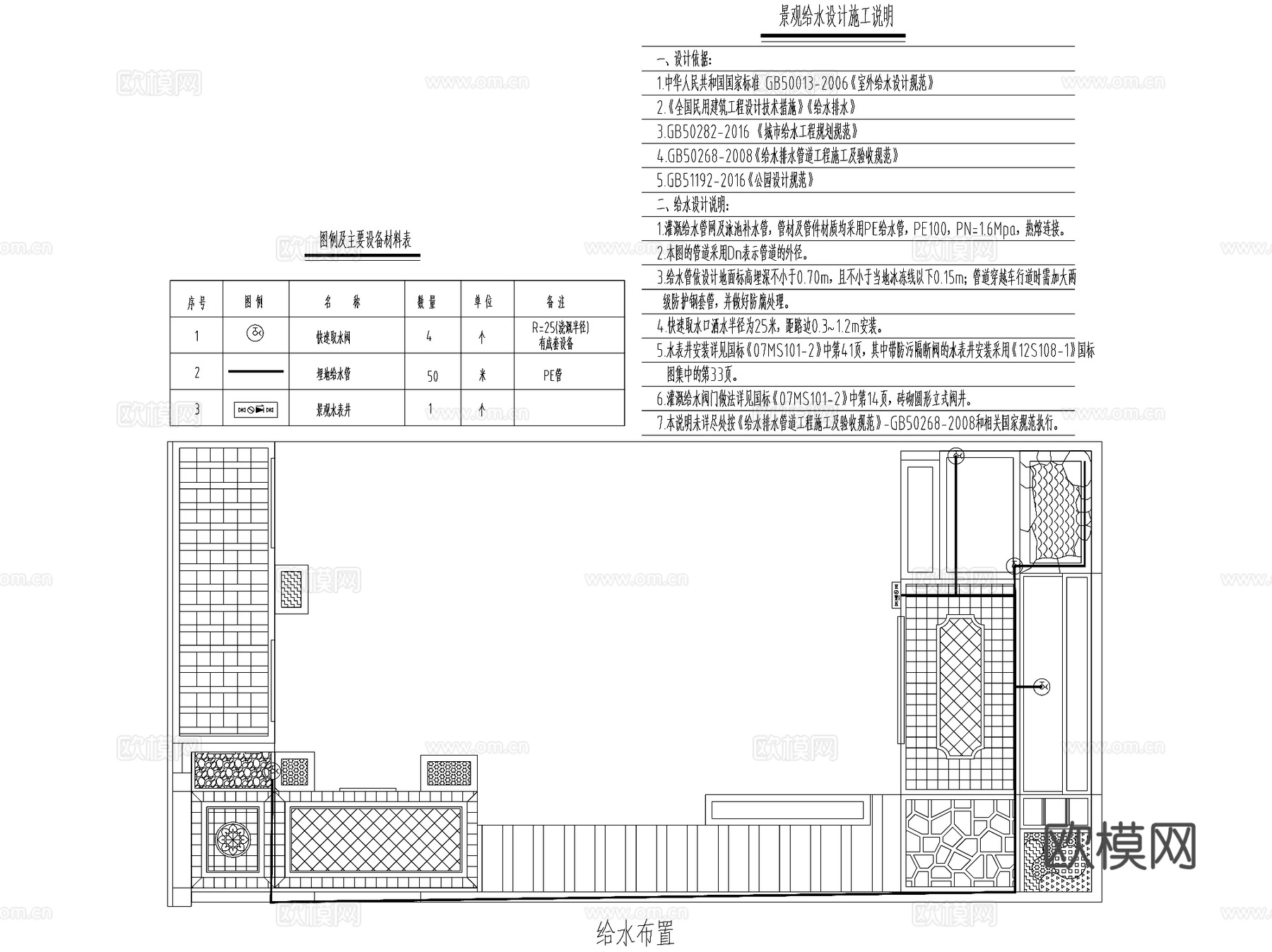 欧式别墅花园私家庭院景观CAD施工图cad施工图