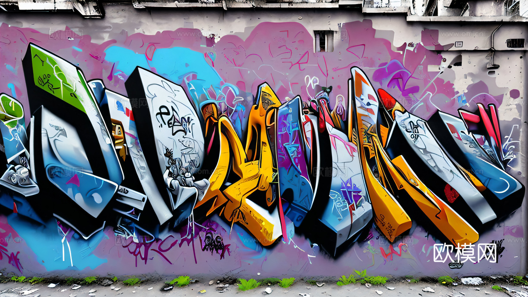 街头涂鸦绘画喷漆墙绘200下载