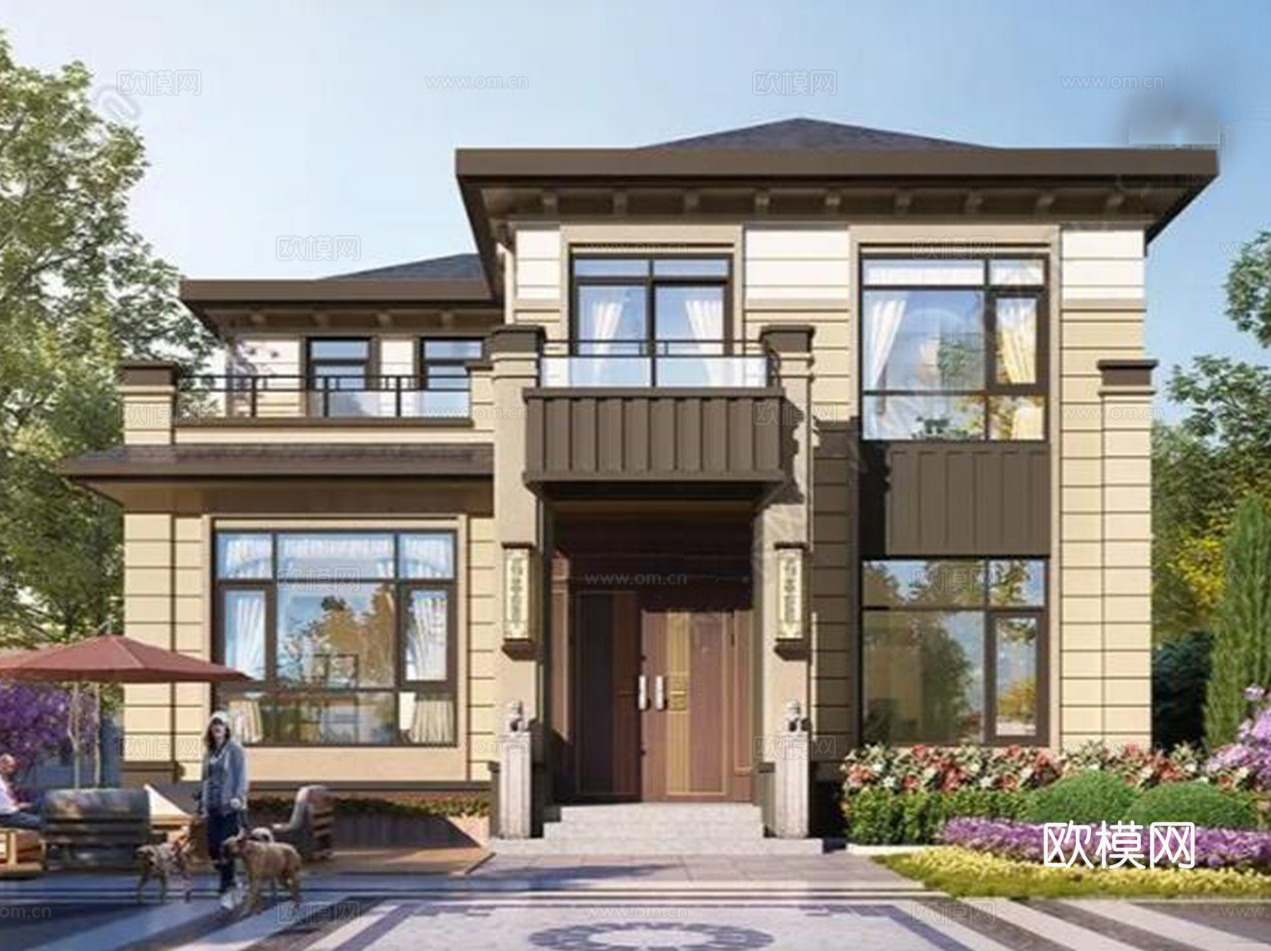 新中式二层独栋别墅乡村农村自建房建筑CAD施工图cad施工图