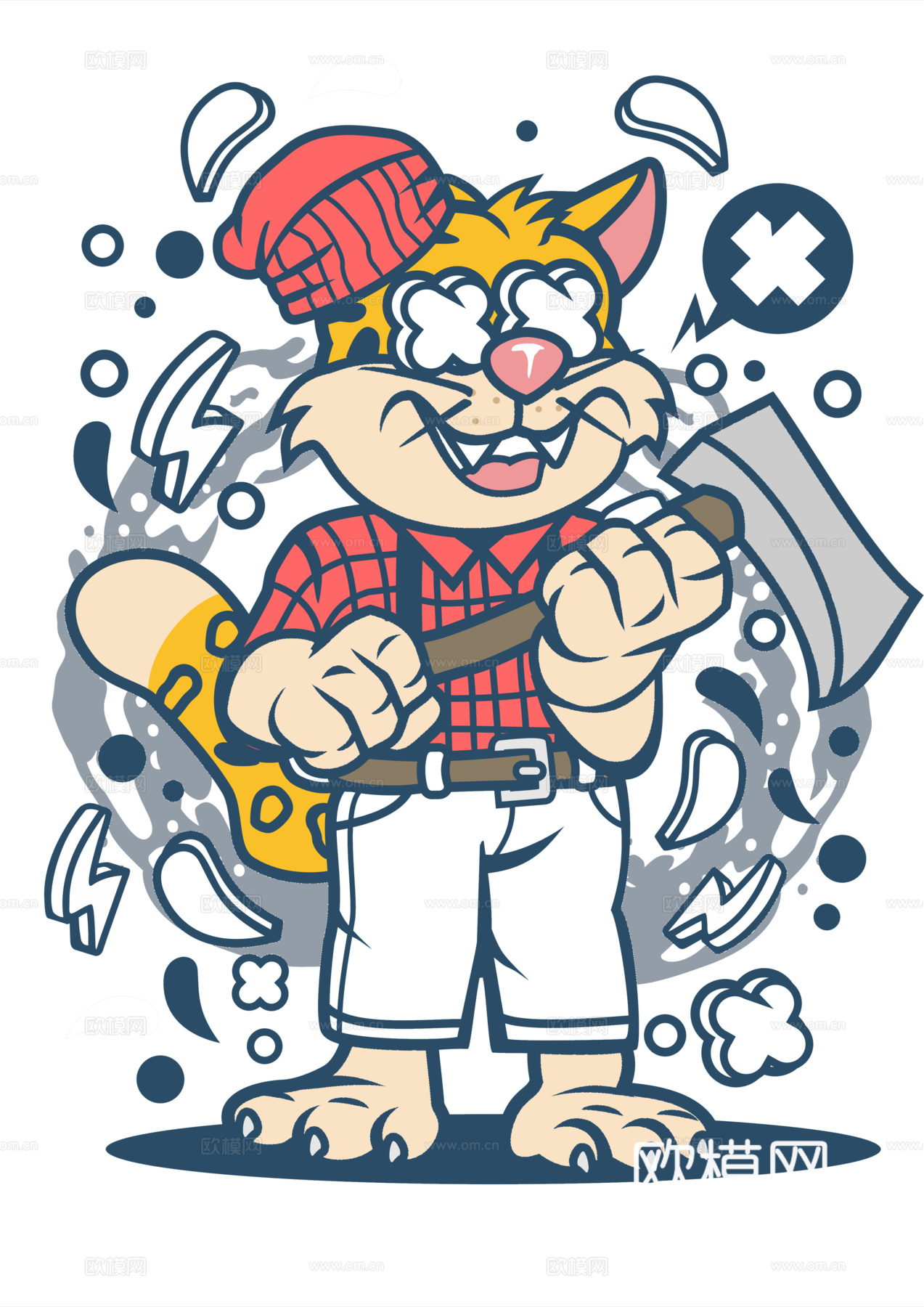 创意卡通潮流涂鸦插画印花104下载