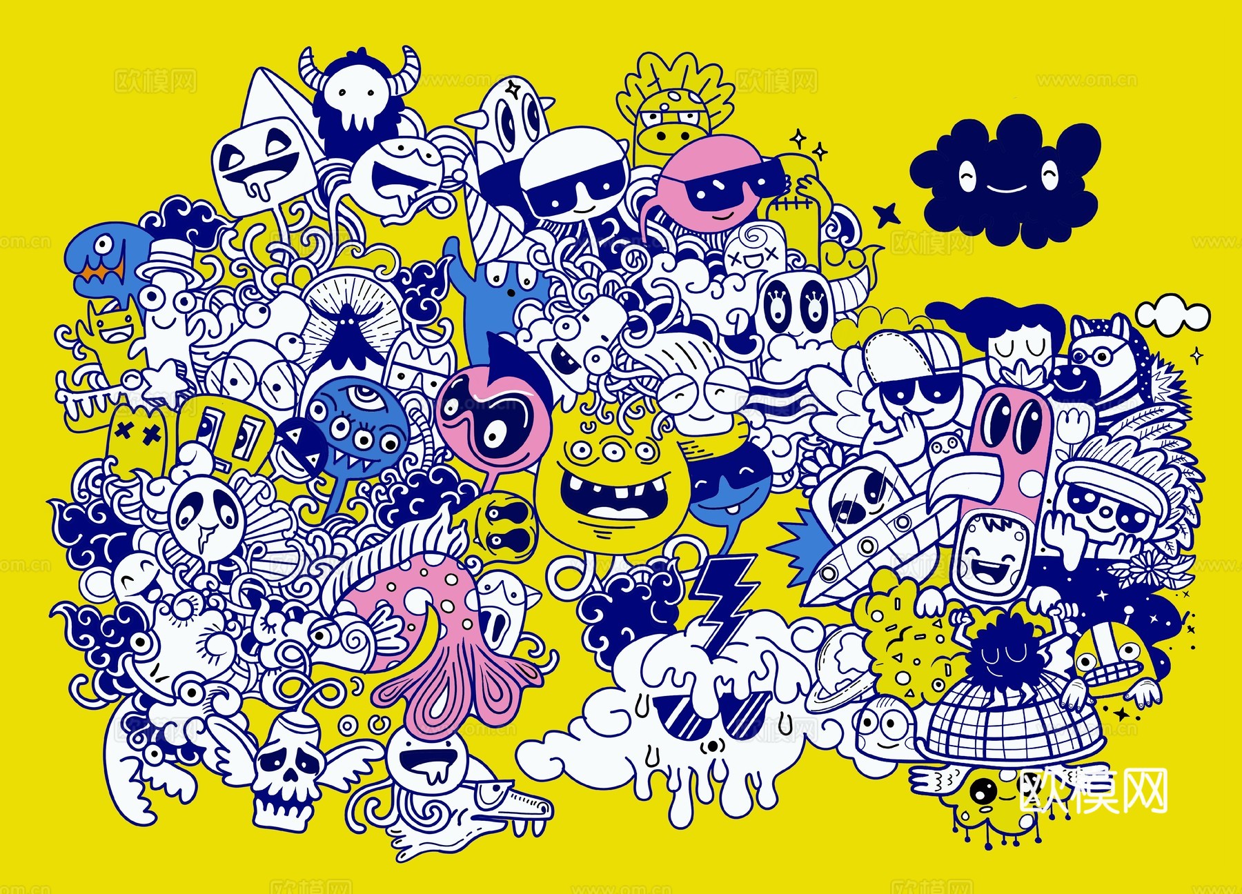 创意可爱卡通涂鸦插画99