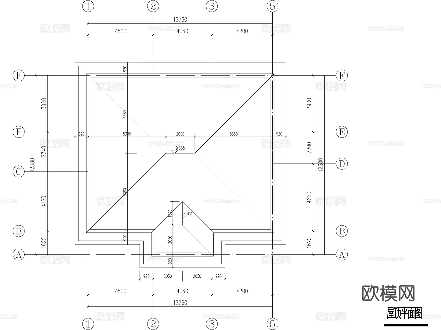 欧式二层独栋别墅农村乡村自建房建筑CAD施工图cad施工图