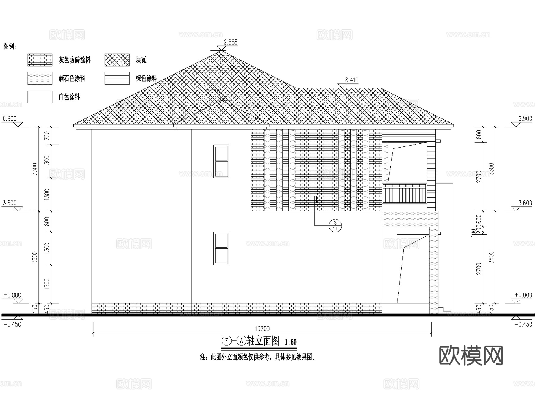 现代二层独栋别墅农村乡村自建房建筑CAD施工图cad施工图