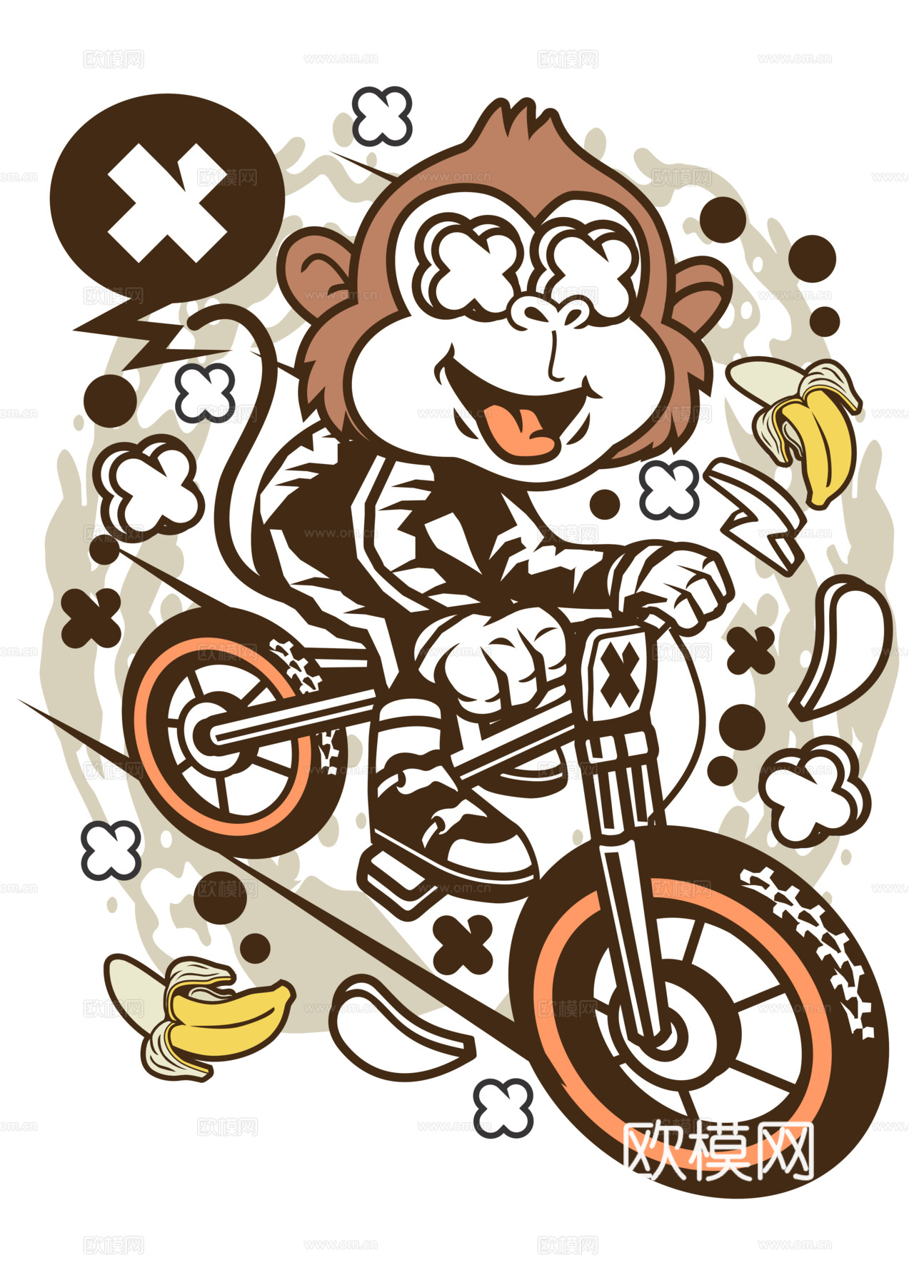 创意卡通潮流涂鸦插画印花111