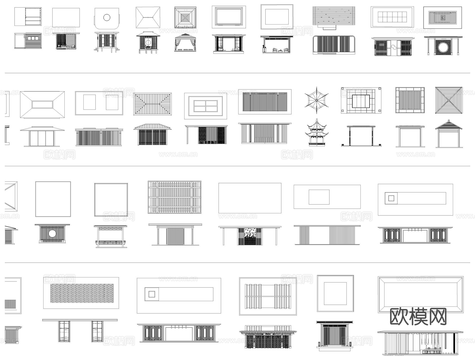 2026年最新庭院凉亭观景亭休憩亭CAD图库cad施工图cad施工图