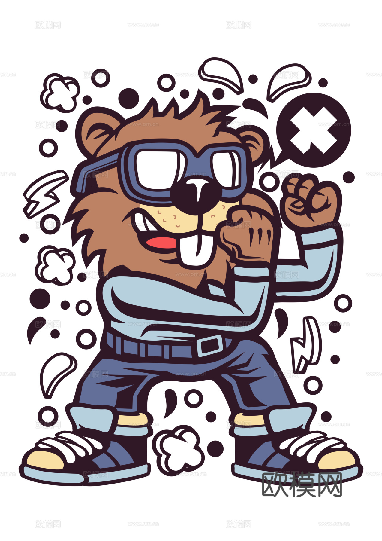 创意卡通潮流涂鸦插画印花18