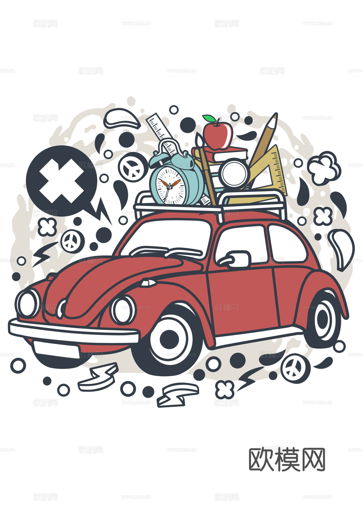 创意卡通潮流涂鸦插画印花165