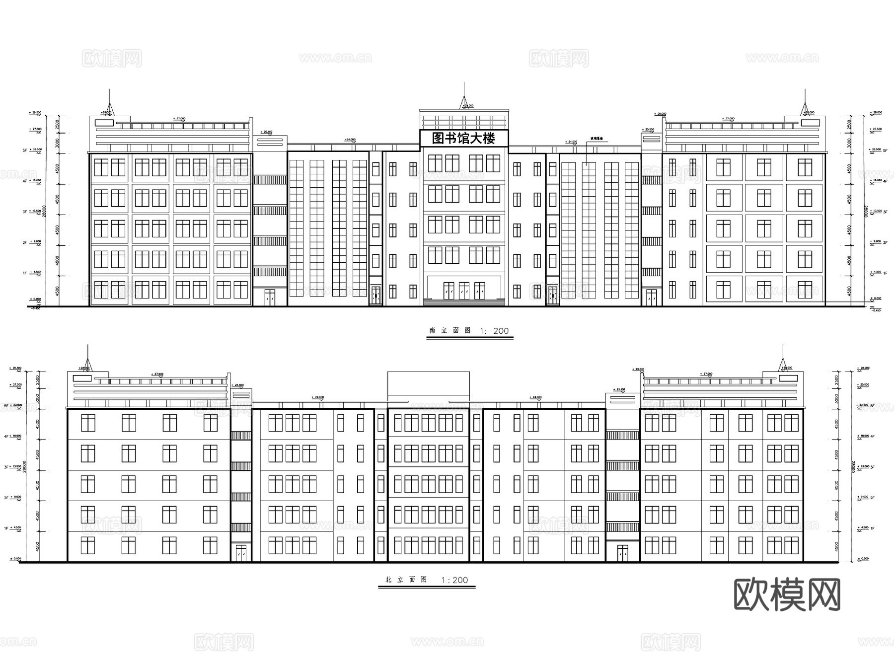 图书馆大楼方案设计建筑CAD施工图集 20套cad施工图