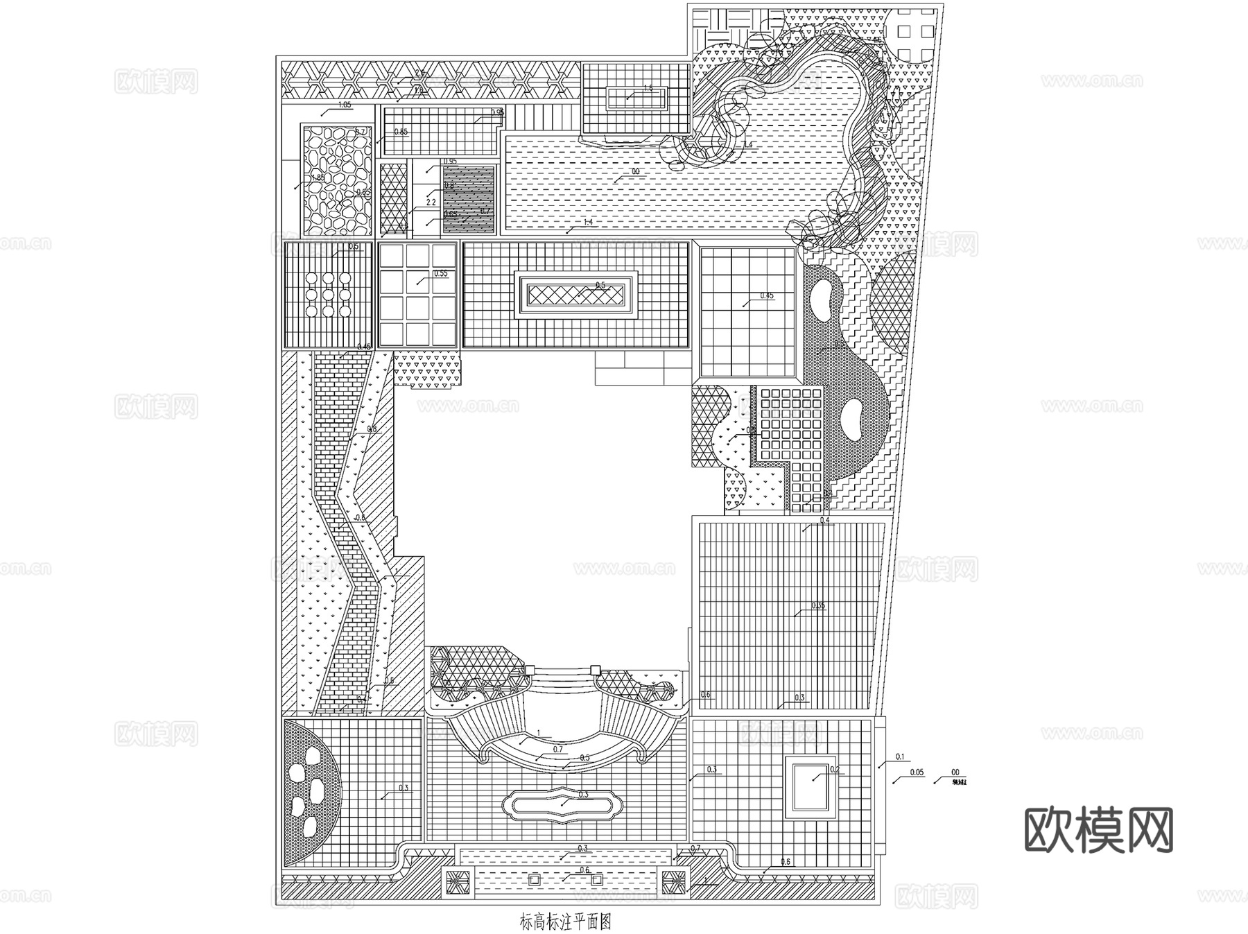 自建房豪宅别墅花园私家庭院景观CAD施工图cad施工图
