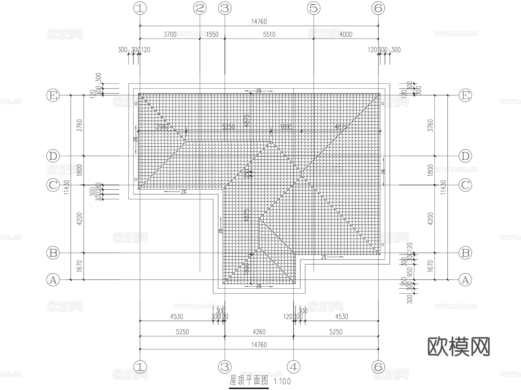 新中式二层独栋别墅农村乡村自建房建筑CAD施工图cad施工图