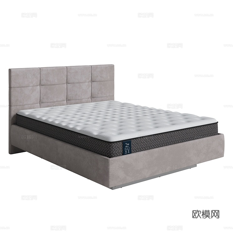 Raiton 双人床 床垫3d模型下载（渲染图1）