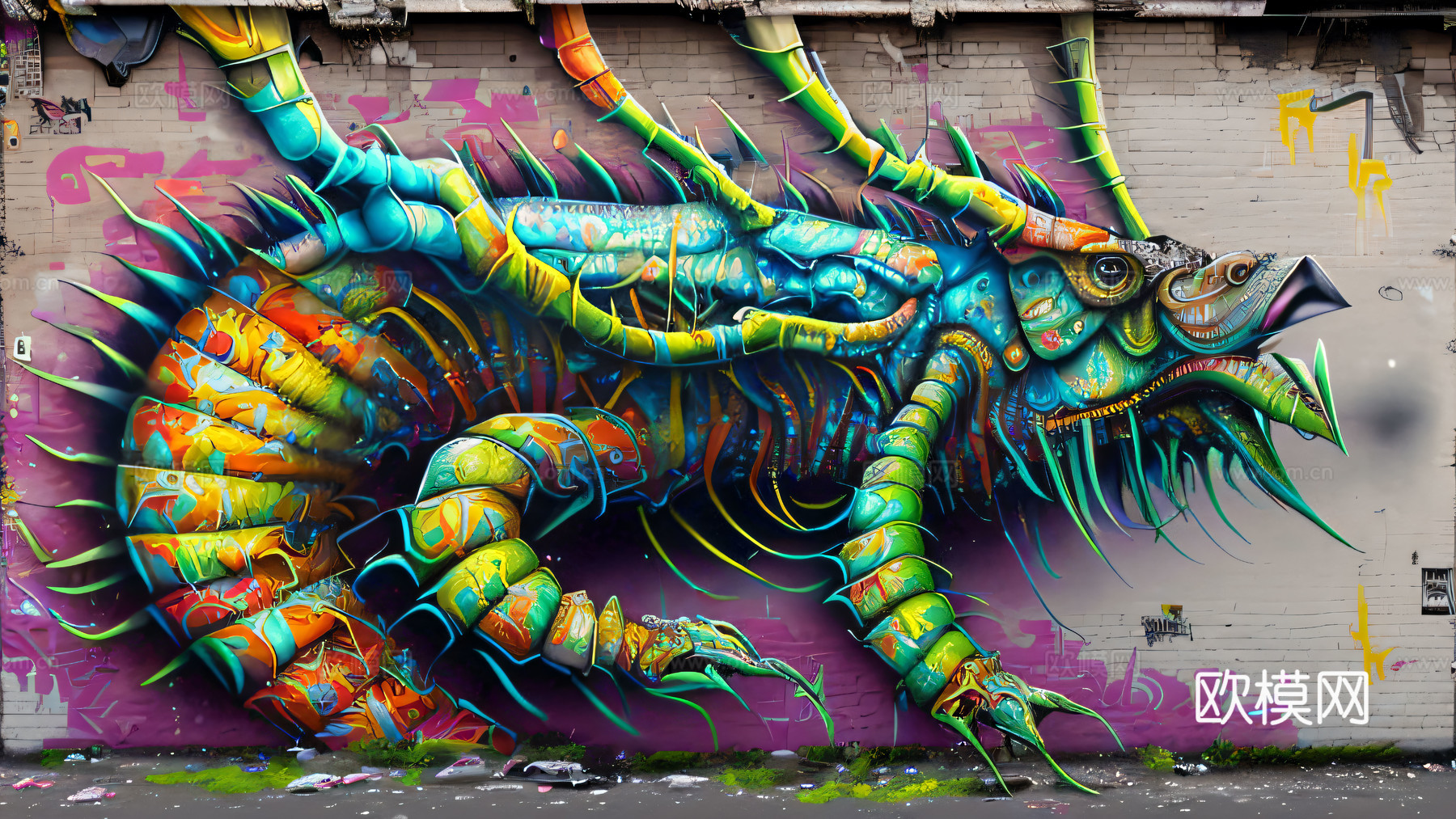 街头涂鸦绘画喷漆墙绘128下载