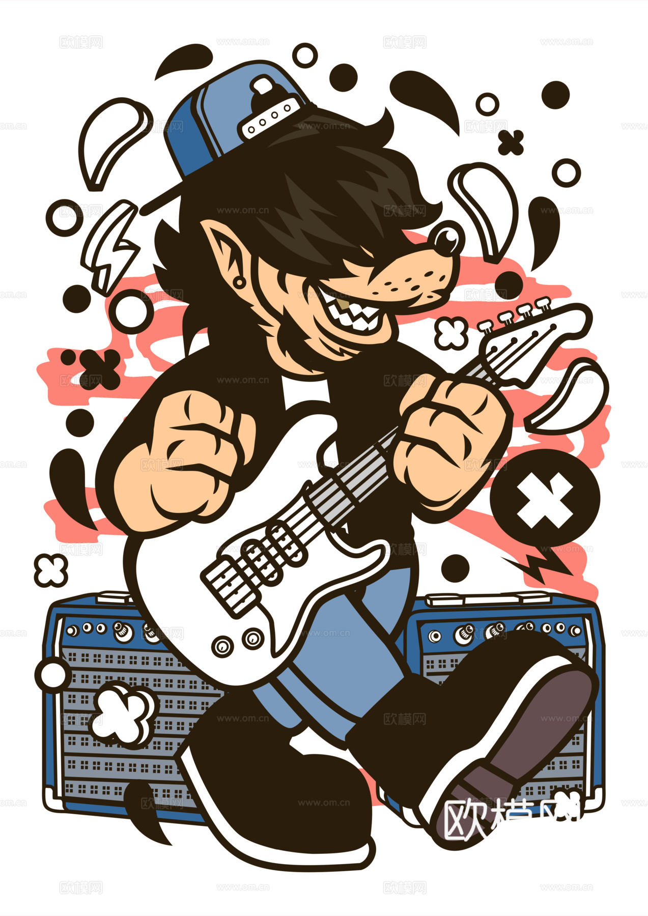 创意卡通潮流涂鸦插画印花222