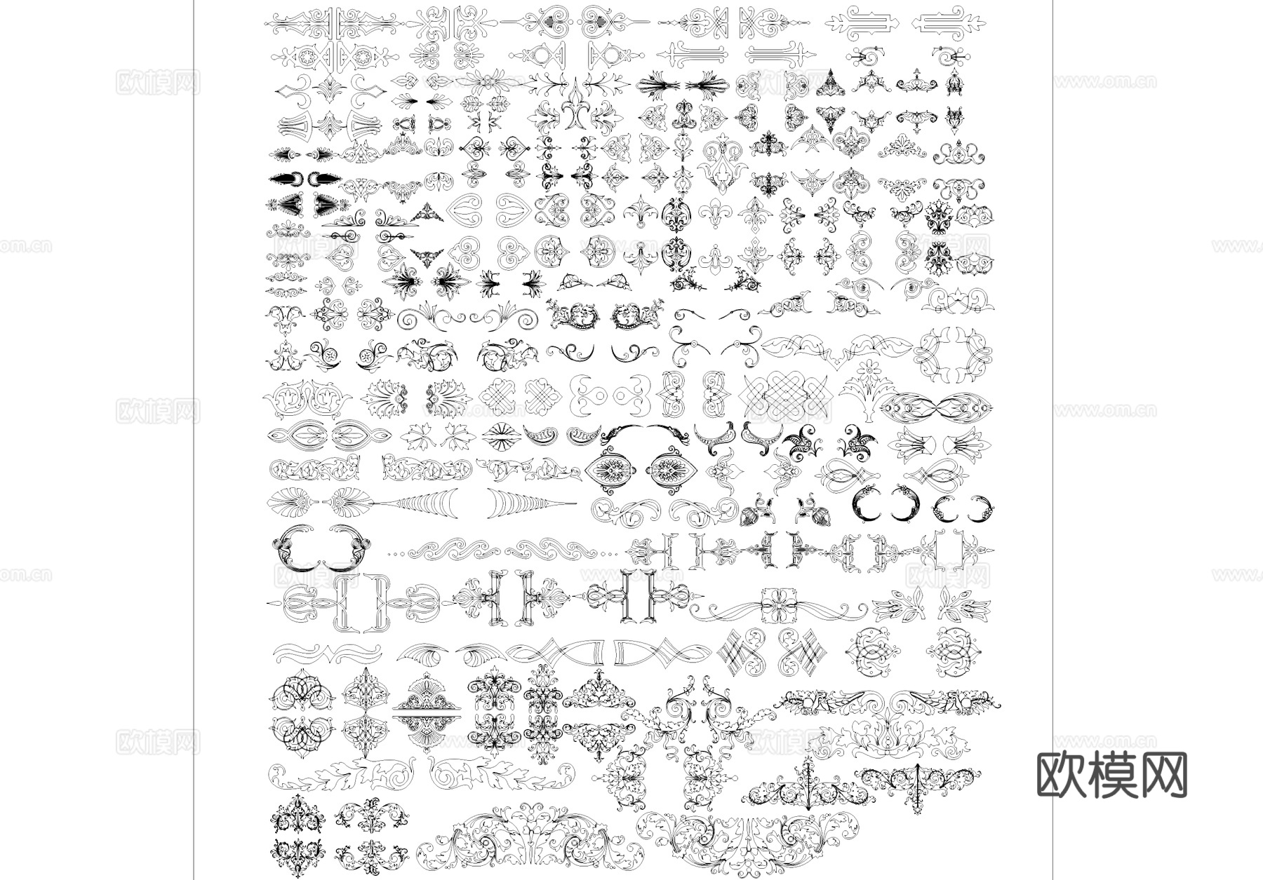 花形图案雕花花纹CAD图库cad施工图