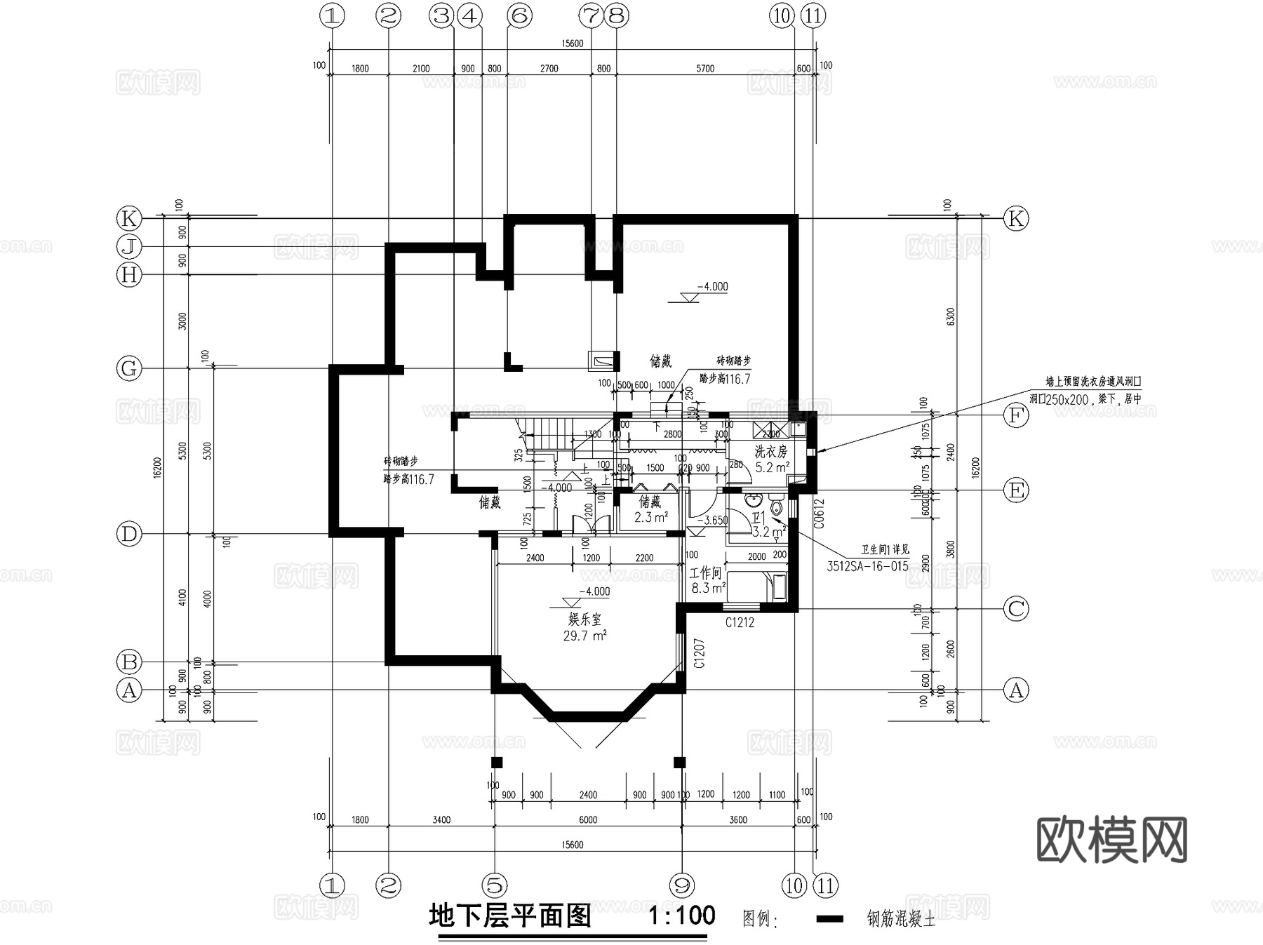 欧式复古三层独栋别墅农村乡村自建房住宅建筑CAD施工图cad施工图